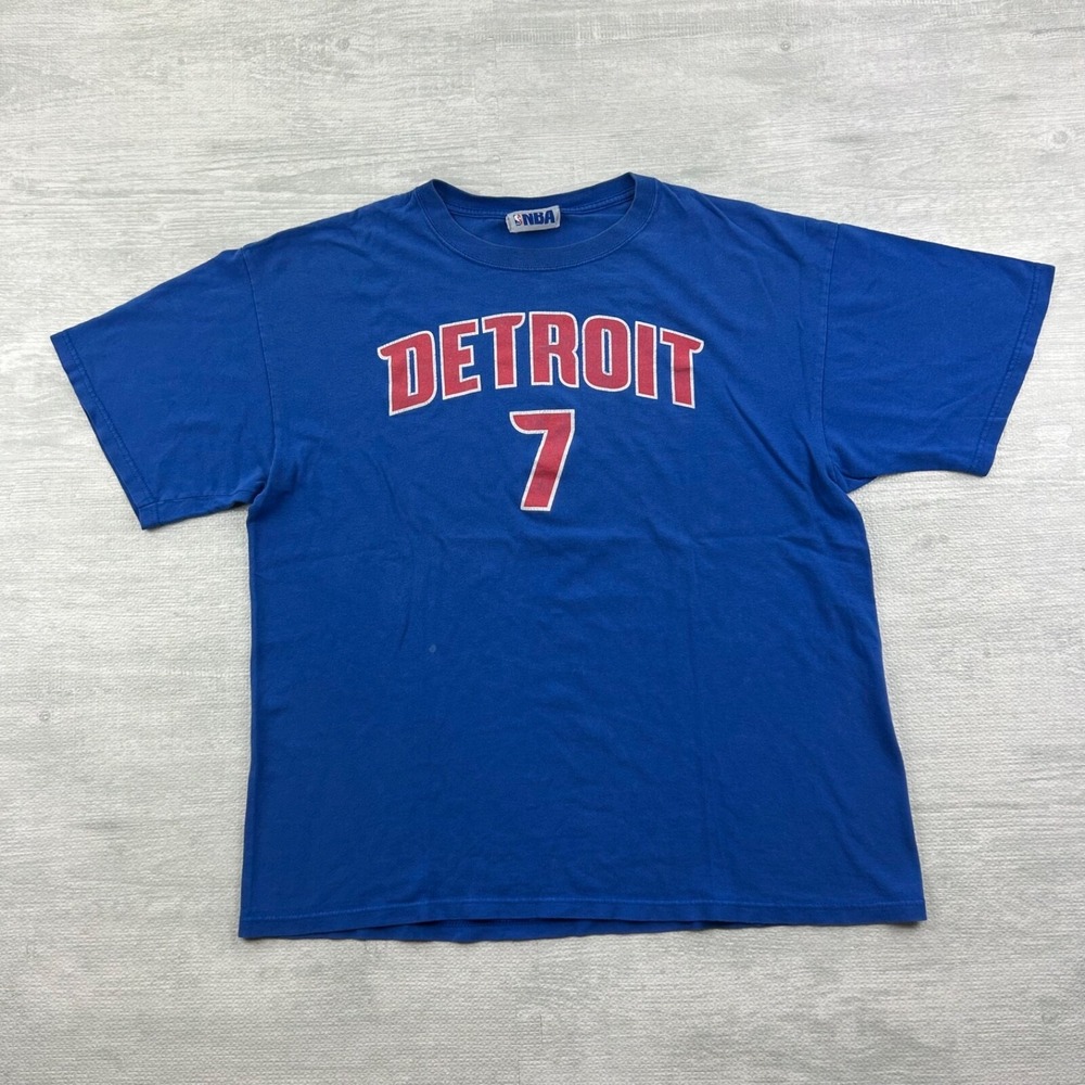 Vintage Detroit Pistons Shirt Size Large Blue Ben Gordon NBA Basketball 7